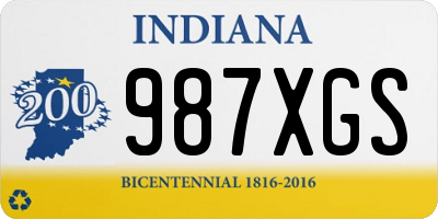 IN license plate 987XGS