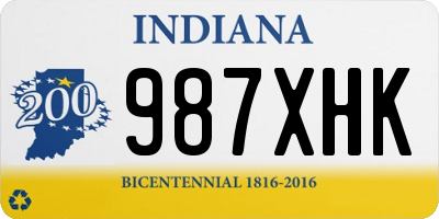 IN license plate 987XHK