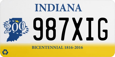 IN license plate 987XIG