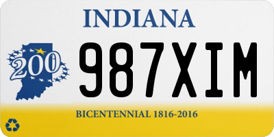 IN license plate 987XIM