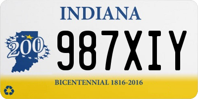 IN license plate 987XIY