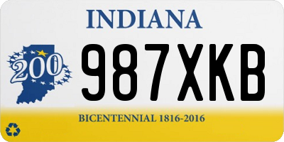 IN license plate 987XKB