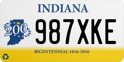 IN license plate 987XKE