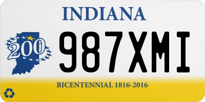 IN license plate 987XMI