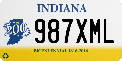 IN license plate 987XML