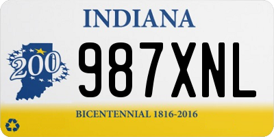 IN license plate 987XNL