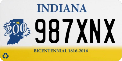 IN license plate 987XNX