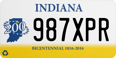 IN license plate 987XPR