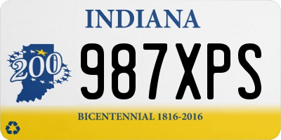 IN license plate 987XPS