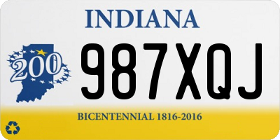 IN license plate 987XQJ