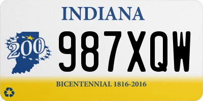 IN license plate 987XQW