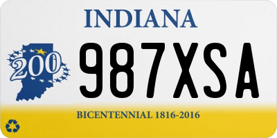 IN license plate 987XSA