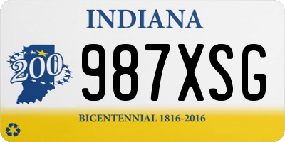 IN license plate 987XSG