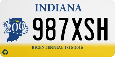 IN license plate 987XSH