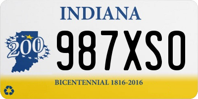 IN license plate 987XSO