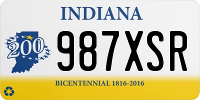 IN license plate 987XSR