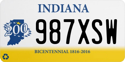 IN license plate 987XSW