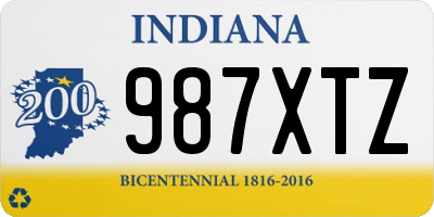 IN license plate 987XTZ