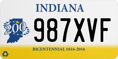 IN license plate 987XVF