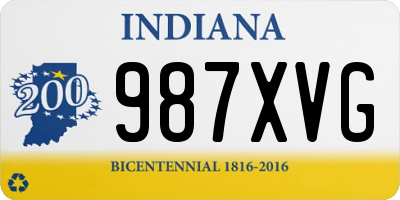 IN license plate 987XVG