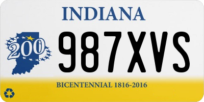 IN license plate 987XVS