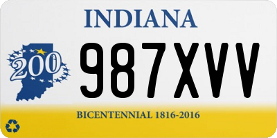 IN license plate 987XVV