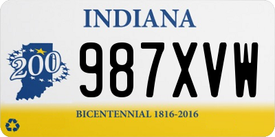 IN license plate 987XVW