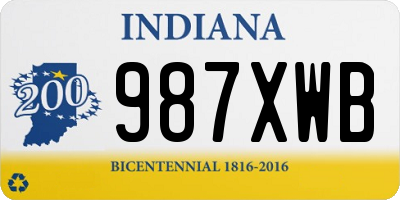 IN license plate 987XWB