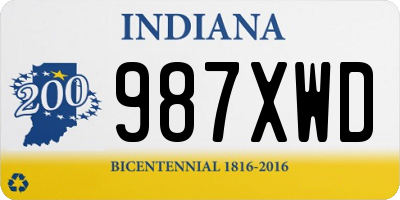 IN license plate 987XWD