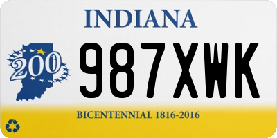 IN license plate 987XWK