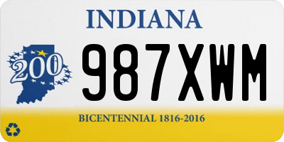 IN license plate 987XWM