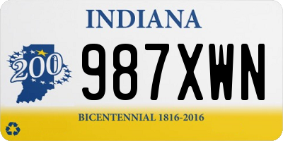 IN license plate 987XWN