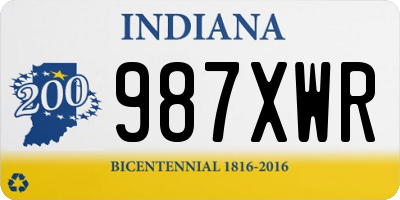 IN license plate 987XWR