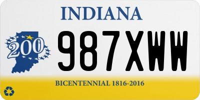 IN license plate 987XWW