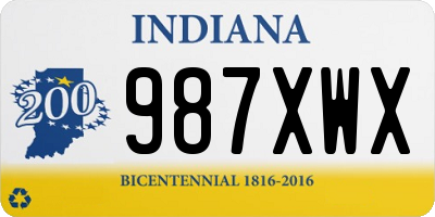 IN license plate 987XWX