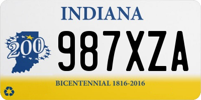 IN license plate 987XZA