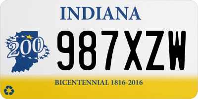 IN license plate 987XZW