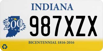 IN license plate 987XZX