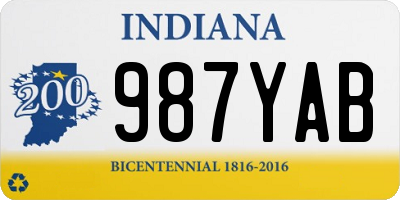 IN license plate 987YAB