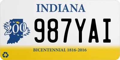 IN license plate 987YAI