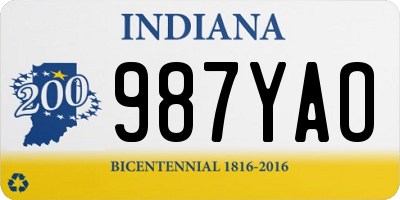 IN license plate 987YAO