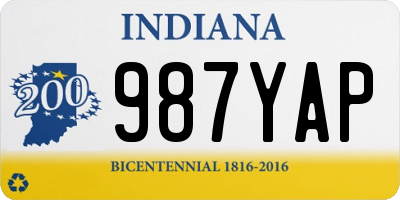 IN license plate 987YAP