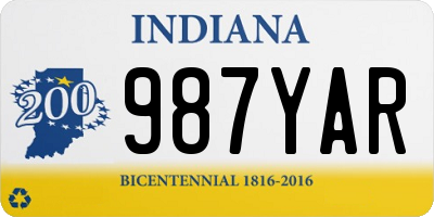 IN license plate 987YAR