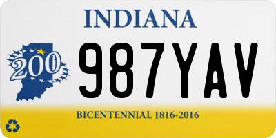IN license plate 987YAV