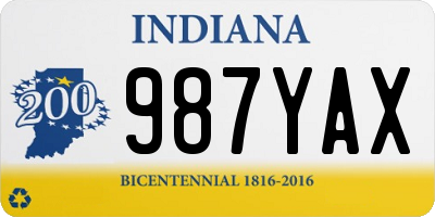 IN license plate 987YAX