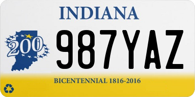 IN license plate 987YAZ