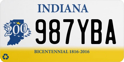 IN license plate 987YBA