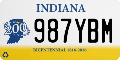 IN license plate 987YBM