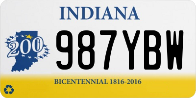 IN license plate 987YBW