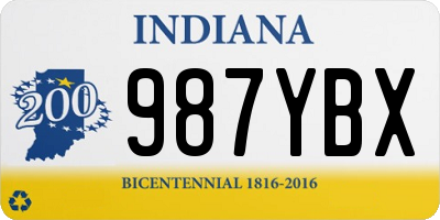 IN license plate 987YBX